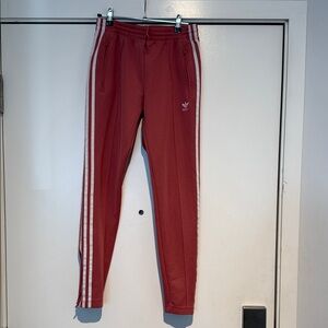 Adidas Pink Joggers with White Stripes